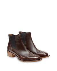 Мужские темно-коричневые кожаные ботинки челси от Fendi