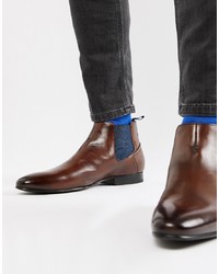 Мужские темно-коричневые кожаные ботинки челси от Ted Baker