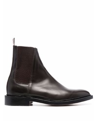 Мужские темно-коричневые кожаные ботинки челси от Thom Browne