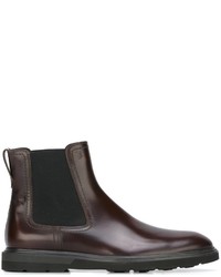 Мужские темно-коричневые кожаные ботинки челси от Tod's