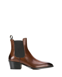 Мужские темно-коричневые кожаные ботинки челси от Tom Ford
