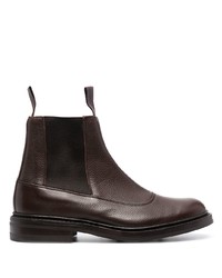 Мужские темно-коричневые кожаные ботинки челси от Tricker's