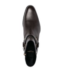 Мужские темно-коричневые кожаные ботинки челси от Saint Laurent