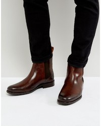 Мужские темно-коричневые кожаные ботинки челси от Zign Shoes