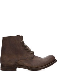 Мужские темно-коричневые кожаные ботинки от A Diciannoveventitre