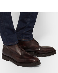 Мужские темно-коричневые кожаные ботинки от John Lobb