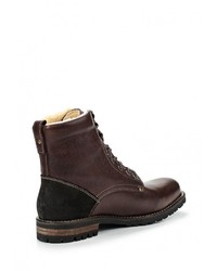 Мужские темно-коричневые кожаные ботинки от Aldo