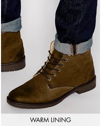 Мужские темно-коричневые кожаные ботинки от Asos