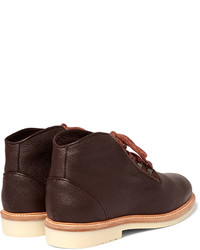 Мужские темно-коричневые кожаные ботинки от Loro Piana
