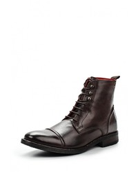 Мужские темно-коричневые кожаные ботинки от Base London