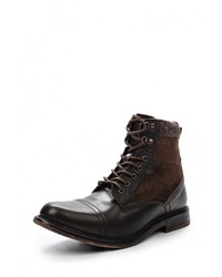 Мужские темно-коричневые кожаные ботинки от Burton Menswear London