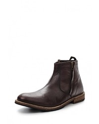 Мужские темно-коричневые кожаные ботинки от Burton Menswear London