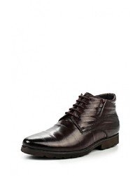 Мужские темно-коричневые кожаные ботинки от Carlo Bellini