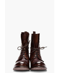Мужские темно-коричневые кожаные ботинки от Officine Creative