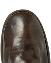 Мужские темно-коричневые кожаные ботинки от Guidi