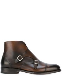 Мужские темно-коричневые кожаные ботинки от DSQUARED2