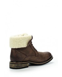 Мужские темно-коричневые кожаные ботинки от Elong