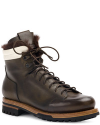 Мужские темно-коричневые кожаные ботинки от Silvano Sassetti