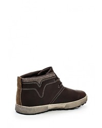 Мужские темно-коричневые кожаные ботинки от Flair