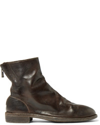 Мужские темно-коричневые кожаные ботинки от Guidi