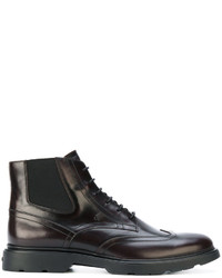 Мужские темно-коричневые кожаные ботинки от Hogan