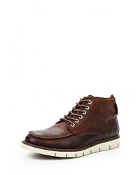Мужские темно-коричневые кожаные ботинки от Jack &amp; Jones