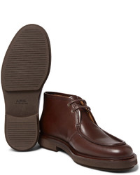 Мужские темно-коричневые кожаные ботинки от A.P.C.