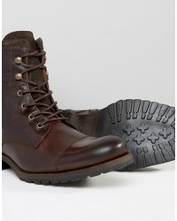 Мужские темно-коричневые кожаные ботинки от Aldo