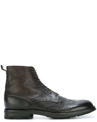 Мужские темно-коричневые кожаные ботинки от Pantanetti