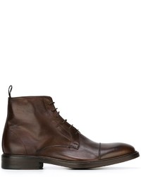 Мужские темно-коричневые кожаные ботинки от Paul Smith