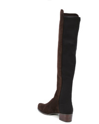 Женские темно-коричневые кожаные ботинки от Stuart Weitzman