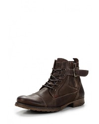 Мужские темно-коричневые кожаные ботинки от s.Oliver