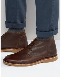 Мужские темно-коричневые кожаные ботинки от Selected