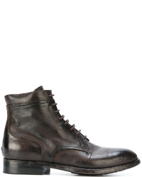 Мужские темно-коричневые кожаные ботинки от Silvano Sassetti