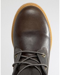 Женские темно-коричневые кожаные ботинки от Timberland