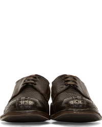 Темно-коричневые кожаные броги от Dolce & Gabbana