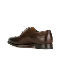 Темно-коричневые кожаные броги от Santoni