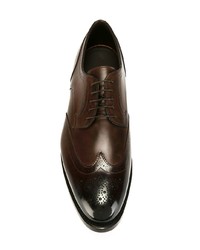 Темно-коричневые кожаные броги от Santoni