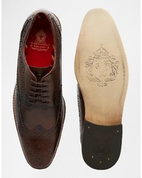 Темно-коричневые кожаные броги от Base London
