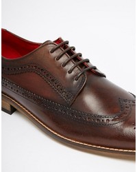 Темно-коричневые кожаные броги от Base London