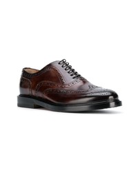 Темно-коричневые кожаные броги от Santoni