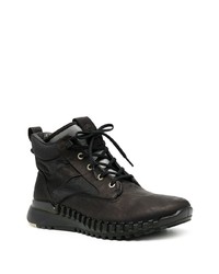 Мужские темно-коричневые кожаные высокие кеды от Stone Island