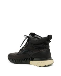 Мужские темно-коричневые кожаные высокие кеды от Stone Island