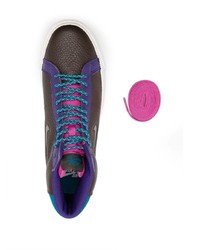 Мужские темно-коричневые кожаные высокие кеды от Nike