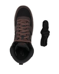 Мужские темно-коричневые кожаные высокие кеды от Nike