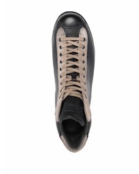 Мужские темно-коричневые кожаные высокие кеды от Camper