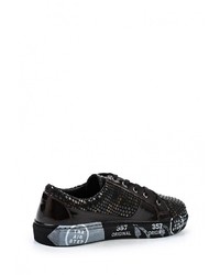 Женские темно-коричневые кожаные кеды от Grand Style