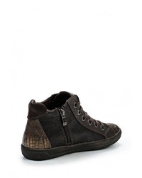 Женские темно-коричневые кожаные кеды от Marco Tozzi