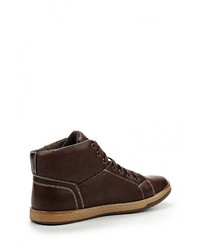 Мужские темно-коричневые кожаные кеды от Pradella