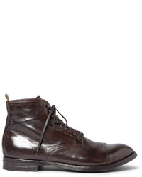 Мужские темно-коричневые кожаные классические ботинки от Officine Creative